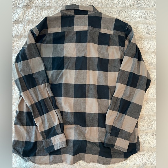 Carhartt Men's XL Relaxed Fit Flannel Long-Sleeve Plaid Shirt Black and Tan - Picture 4 of 4